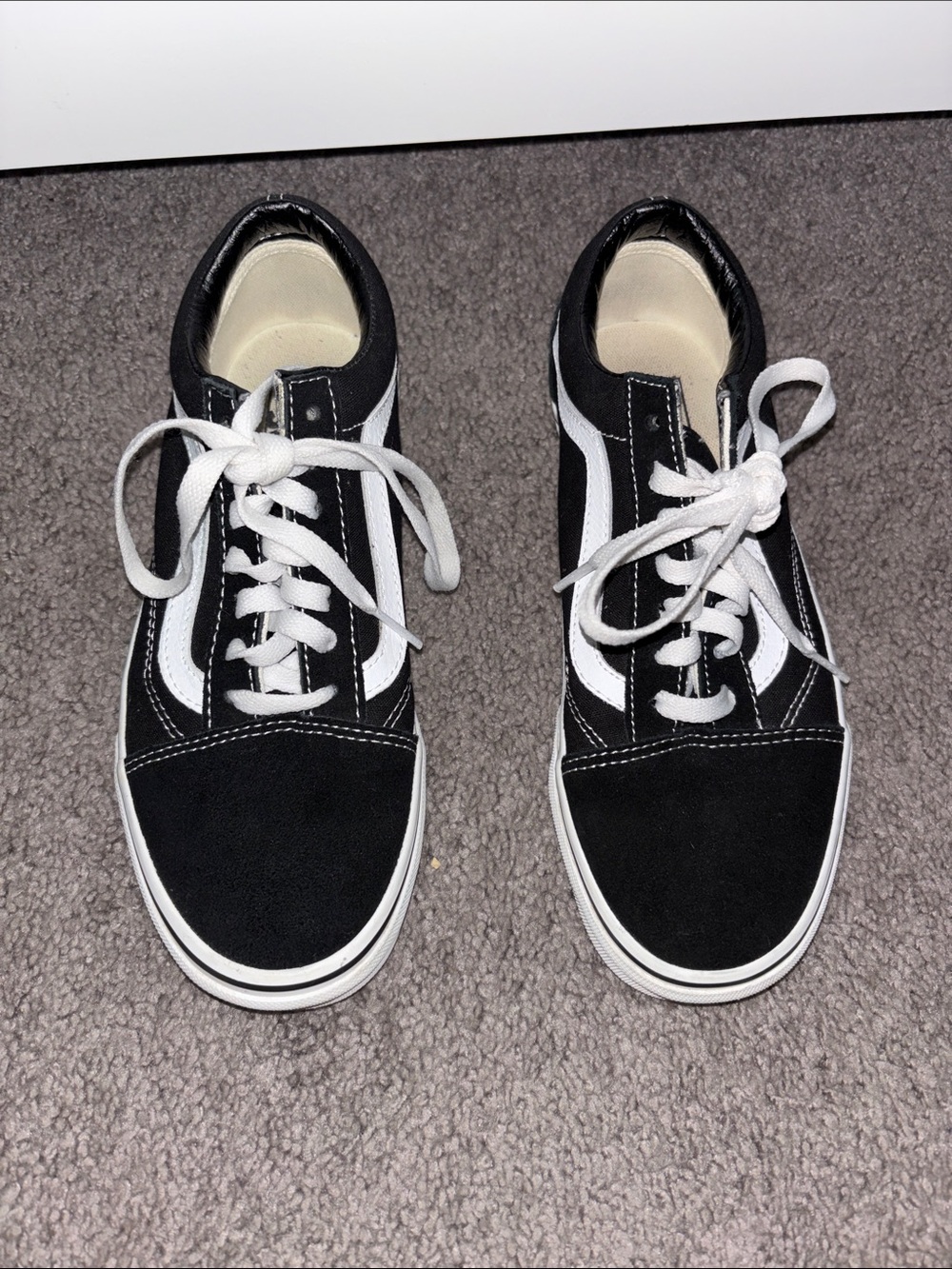 Vans Black and White Low-Top Skate Sneakers